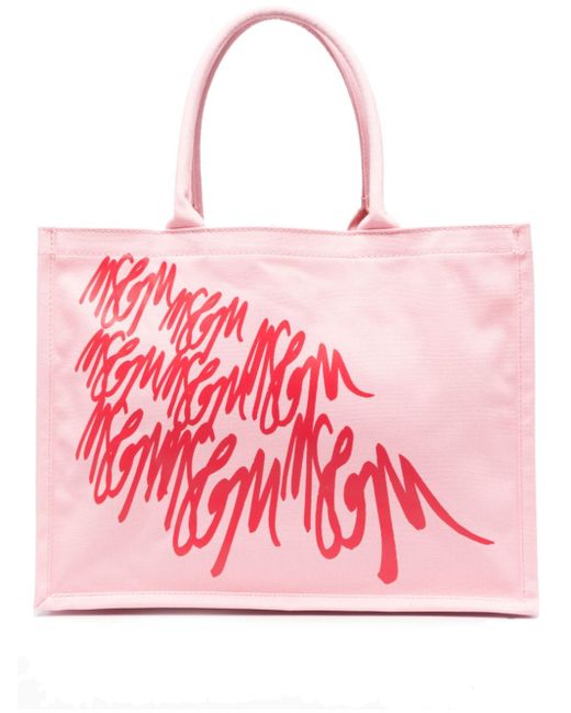 Msgm logo-print shoulder bag