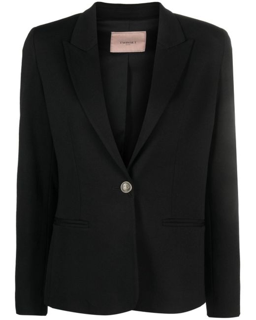 Twin-Set logo-buttons single-breasted blazer