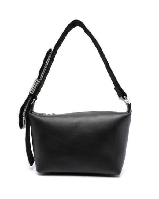 Kara Crystal Bow leather shoulder bag