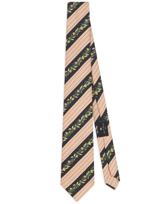 Etro floral-print striped tie