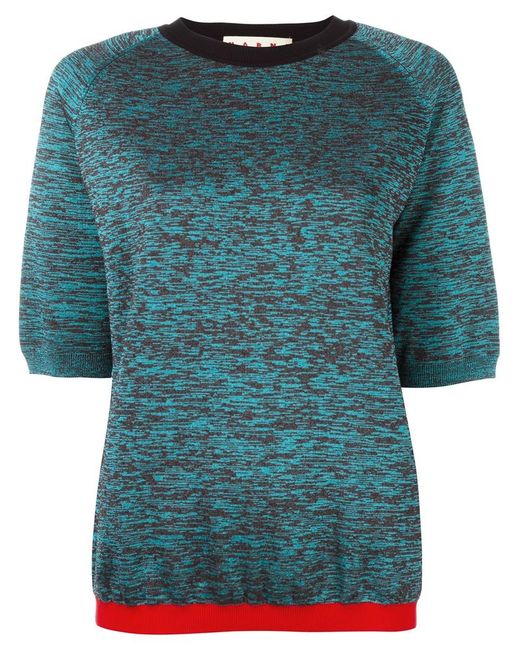 Marni melange short sleeved jumper 42 Nylon/Polyester/Viscose/Virgin Wool