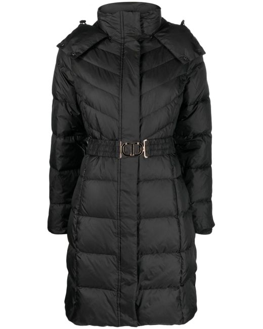 Twin-Set hooded belted puffer coat
