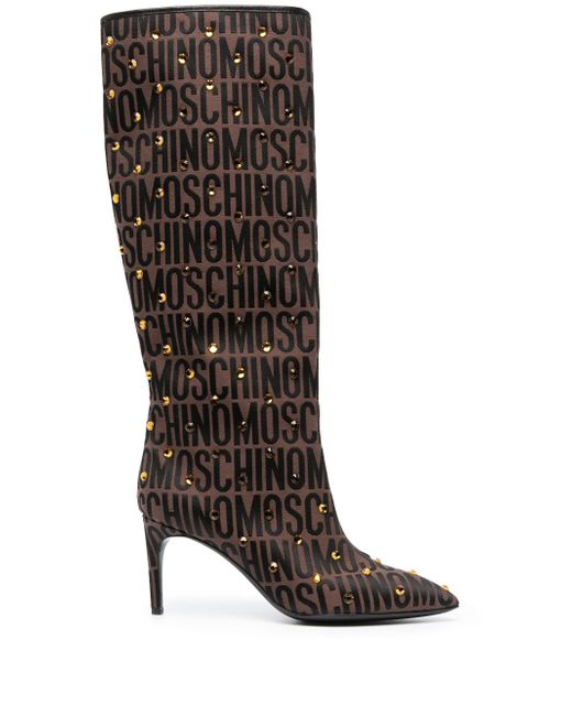 Moschino 75mm crystal-embellished boots