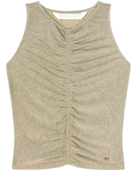 Palm Angels ruched lurex tank top
