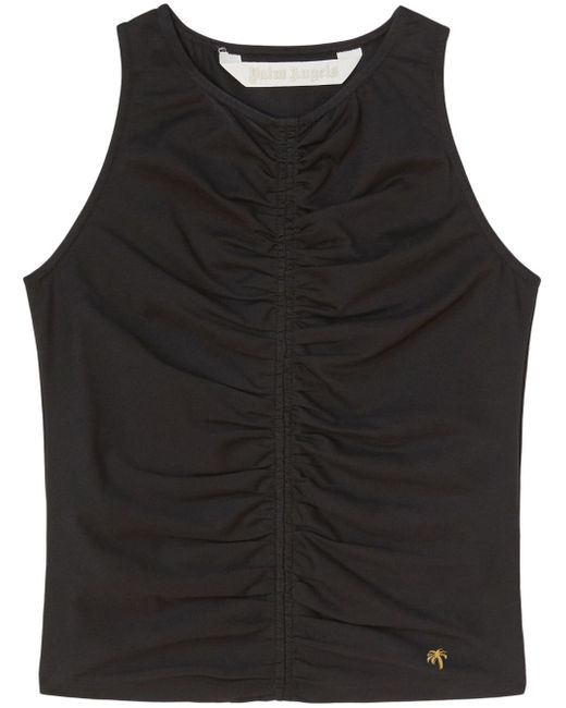 Palm Angels ruched stretch-cotton tank top