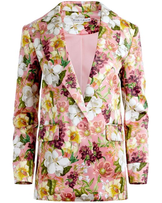 Alice + Olivia Justin floral-print blazer