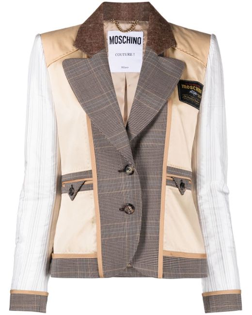 Moschino patchwork single-breasted blazer