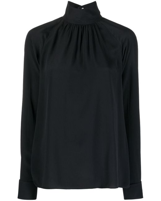 N.21 mock-neck crepe blouse