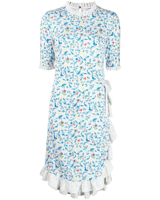 Rabanne floral-print ruffle-detailing dress