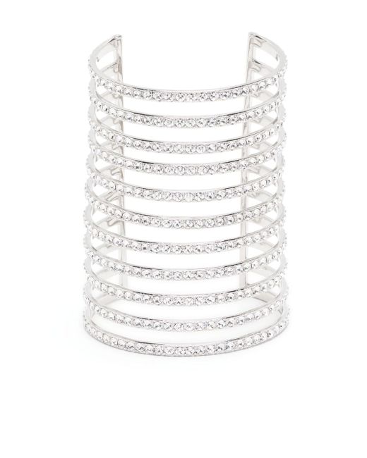 Amina Muaddi Vittoria crystal-embellished cuff bracelet