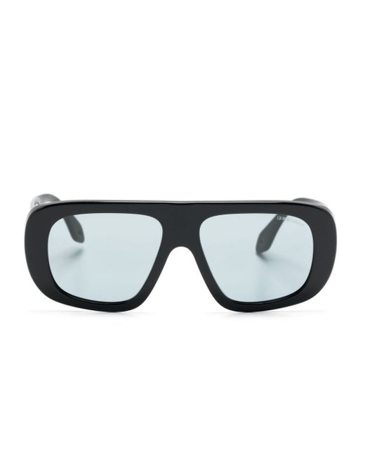 Giorgio Armani engraved-logo oversize-frame sunglasses