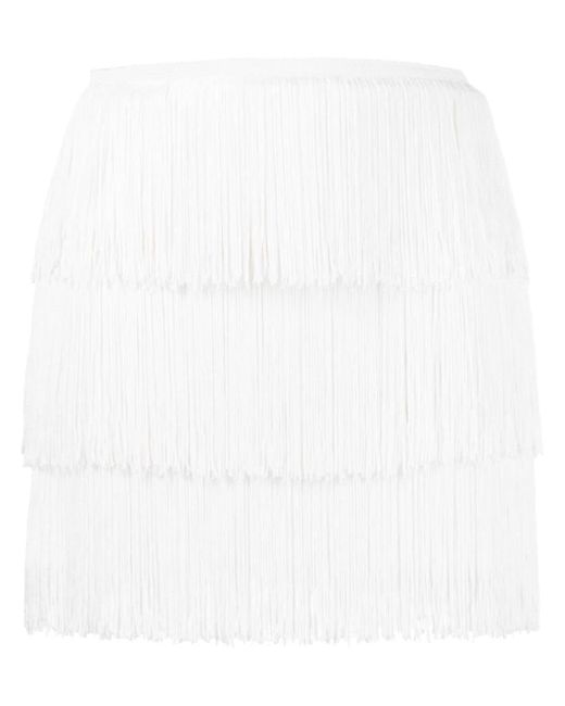 Norma Kamali high-waisted fringe skirt