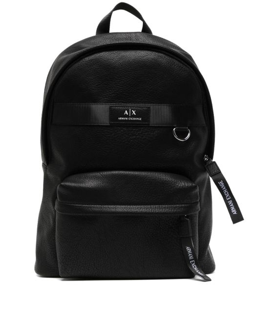 Armani Exchange logo-patch zipped backpack