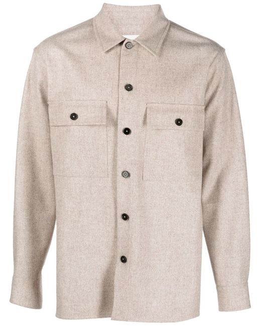 Jil Sander flannel virgin-wool shirt jacket