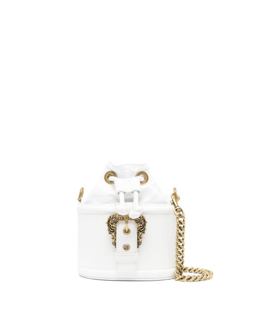 Versace Jeans Couture engraved-logo grained bucket bag