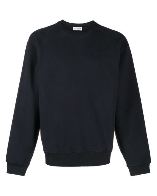 Saint Laurent logo-embroidered jersey-fleece sweatshirt
