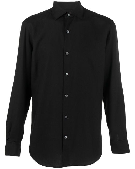 Z Zegna spread-collar cotton-cashmere shirt