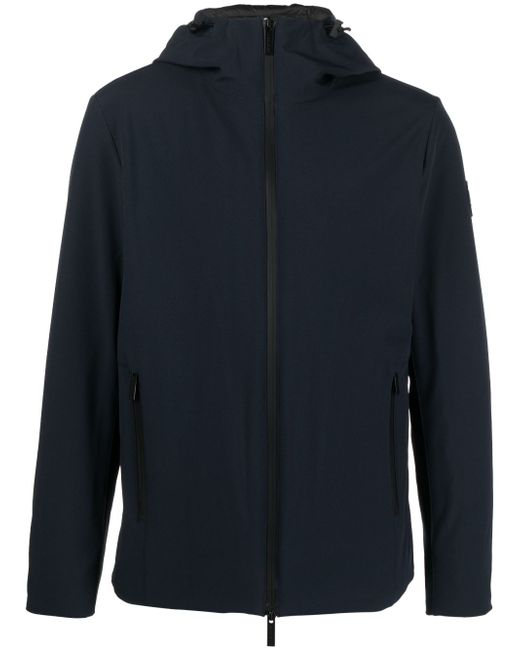 Woolrich logo-patch zip-up hooded jacket