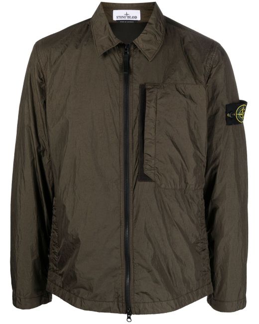 Stone Island Compass-patch zip-up lightweight jacket