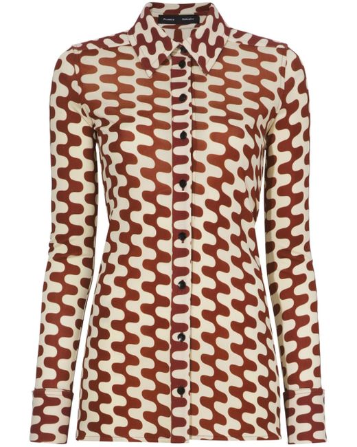 Proenza Schouler geometric-print long-sleeve shirt