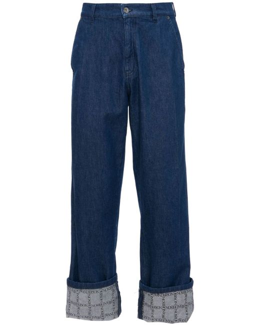 J.W.Anderson grid-print wide-leg jeans