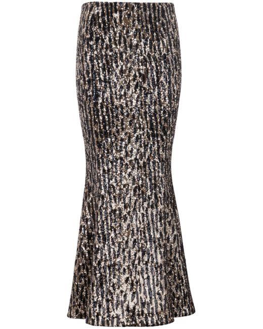 Balmain sequin-detail gored midi skirt