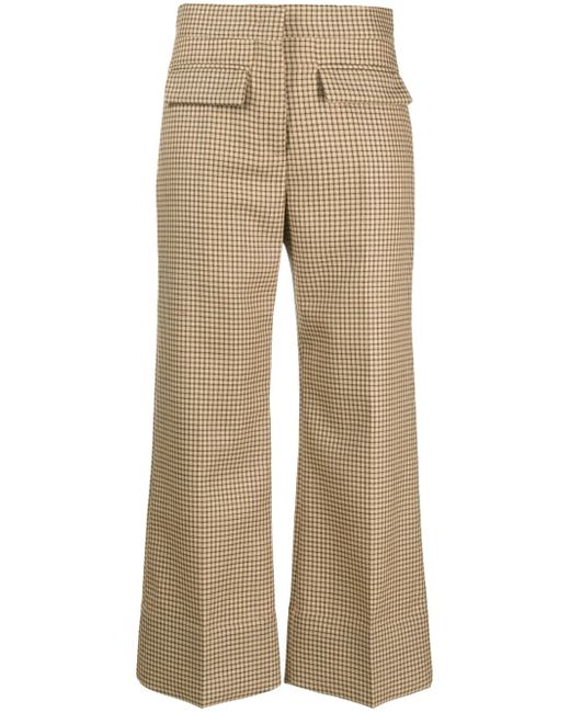Msgm checked cropped straight-leg trousers