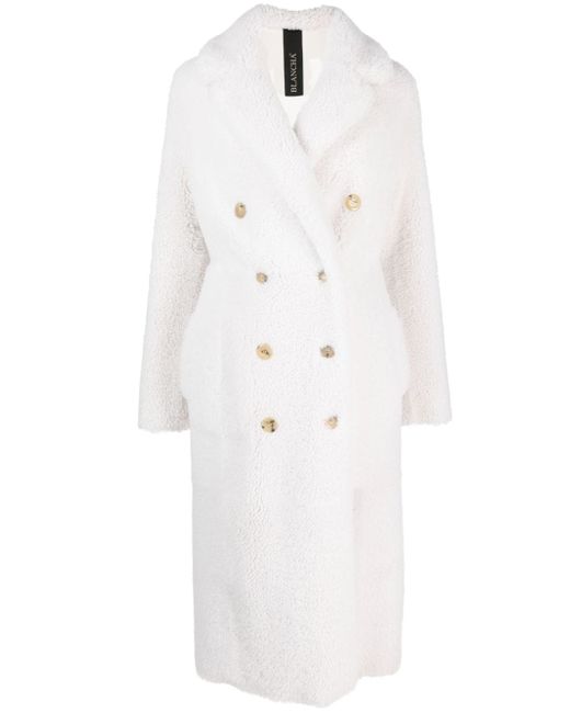 Blancha long-sleeve shearling coat