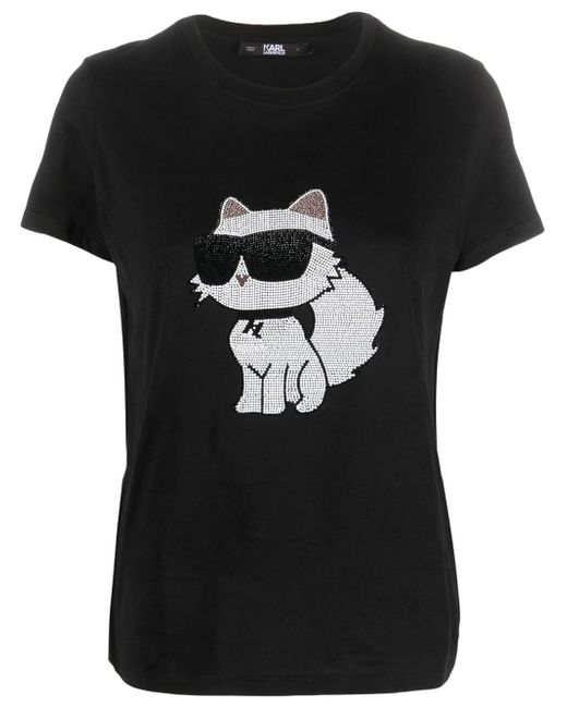 Karl Lagerfeld cat-print cotton T-shirt