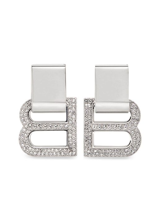 Balenciaga Hourglass crystal-embellished earrings