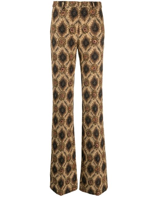 Etro patterned-jacquard flared trousers