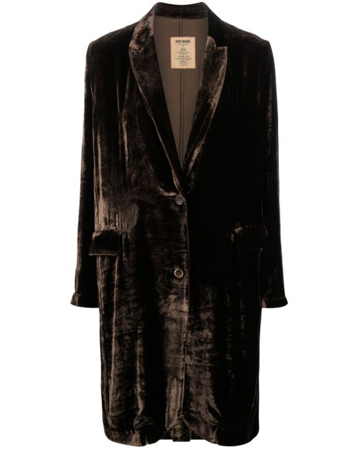 Uma Wang peak-lapel velvet coat