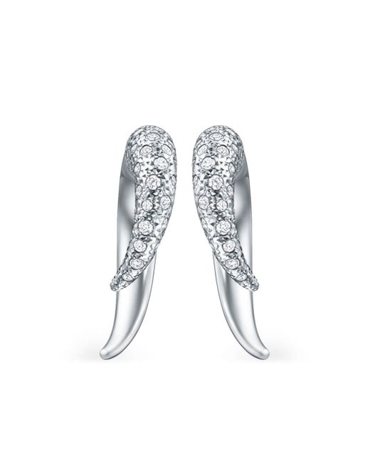 Tasaki 18kt white gold Collection Line Danger Horn diamond earrings