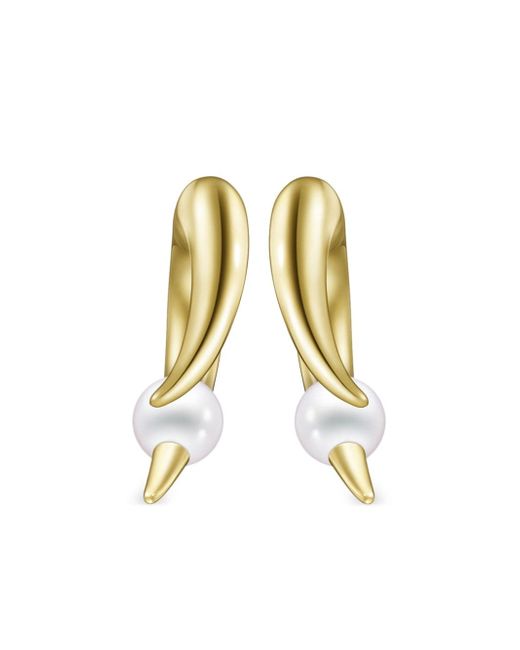 Tasaki 18kt yellow Collection Line Danger Horn Plus earrings