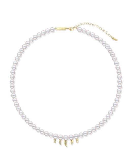 Tasaki 18kt yellow Collection Line Danger Fang pearl necklace
