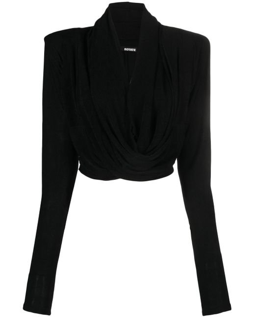 Rotate ruched wrap-design top