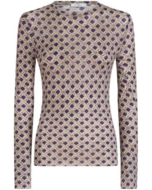 Etro graphic-print knitted top