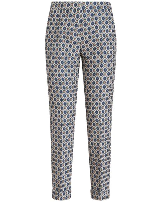 Etro floral-jacquard cropped trousers