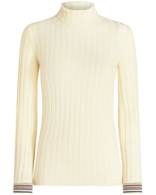 Etro ribbed-knit striped-edge jumper