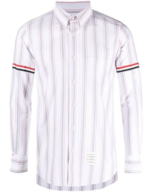 Thom Browne stripe-print long-sleeved shirt
