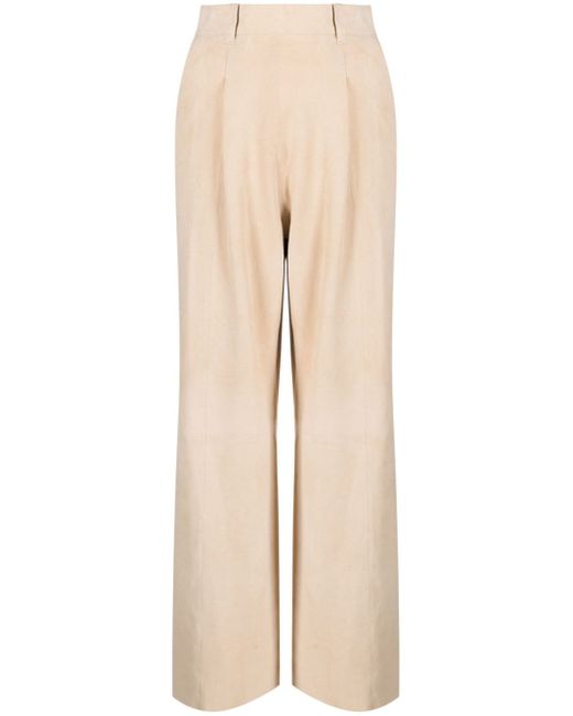 Forte-Forte high-waisted suede trousers