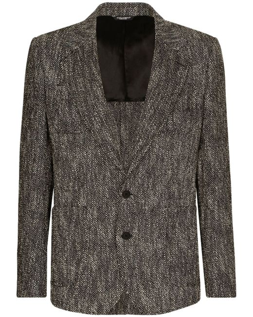 Dolce & Gabbana single-breasted herringbone jacket