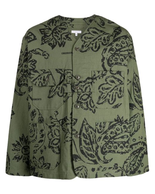 Engineered Garments floral-print ripstop shirt jacket