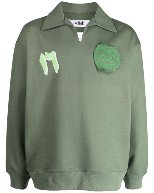 Adish patch-detail polo sweatshirt