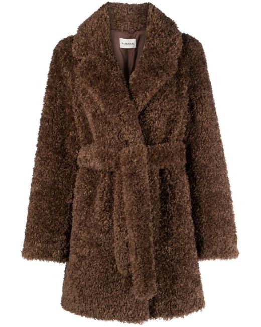 P.A.R.O.S.H. faux-shearling belted coat