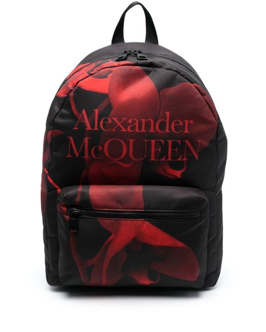 Alexander McQueen logo abstract-pattern print backpack