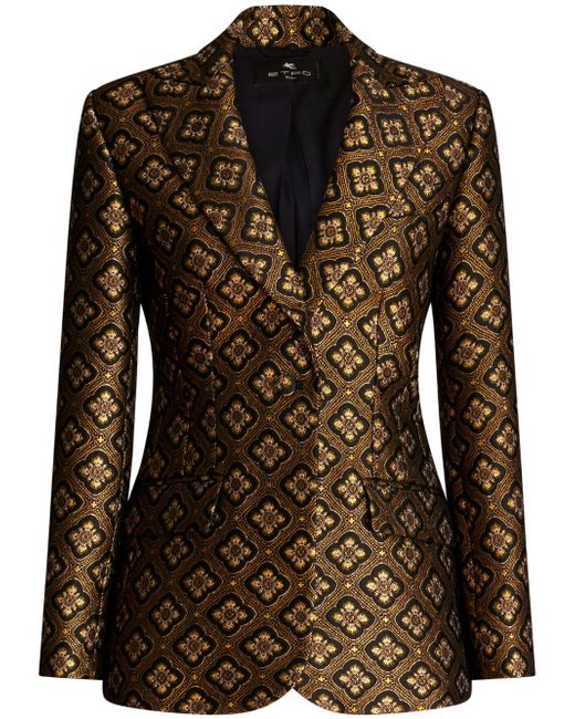 Etro geometric-pattern jacquard blazer
