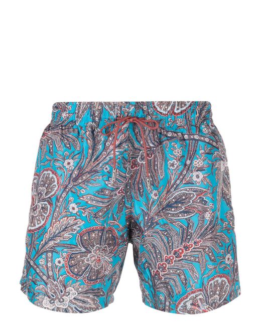 Etro floral-print drawstring swim shorts