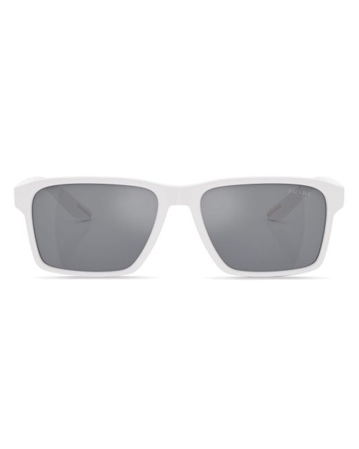 Prada Linea Rossa logo-print square-frame sunglasses