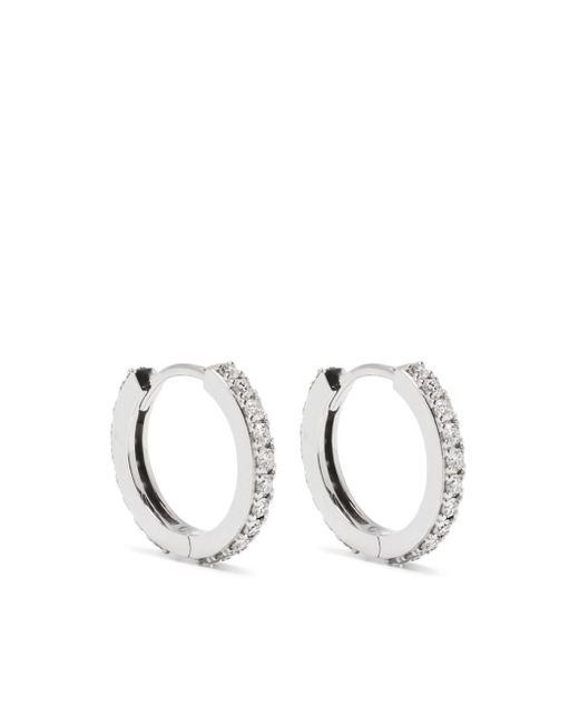 Veynou 14kt white gold diamond hoop earrings